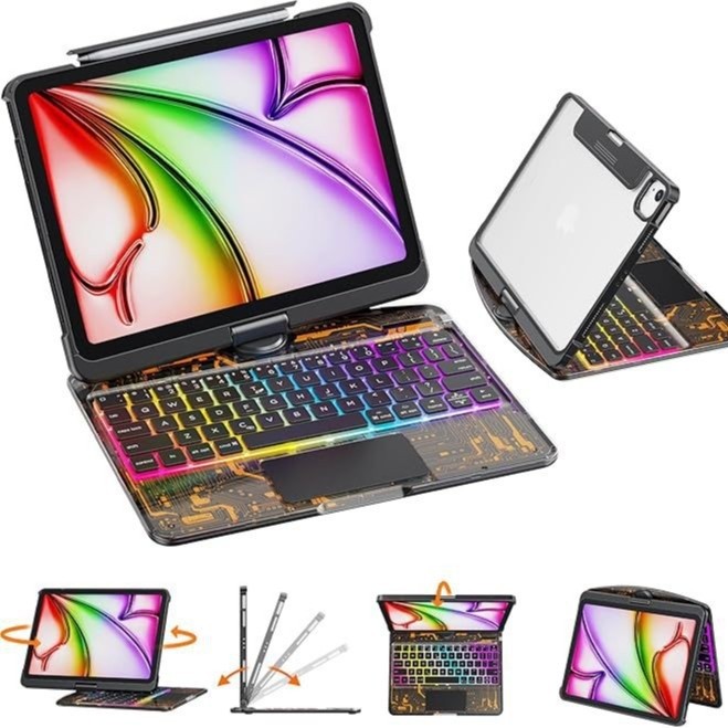 Transparent Rotating Keyboard For Air5 Protective Case Tablet PC