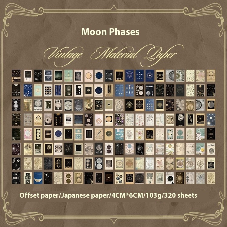 Retro Note Large Capacity Boxed Material Stickers