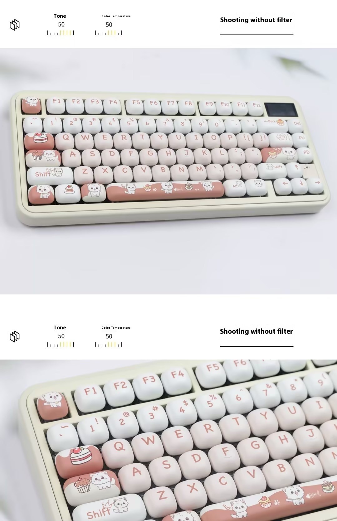 Cartoon Cute Dessert Cat Sublimation Key Cap