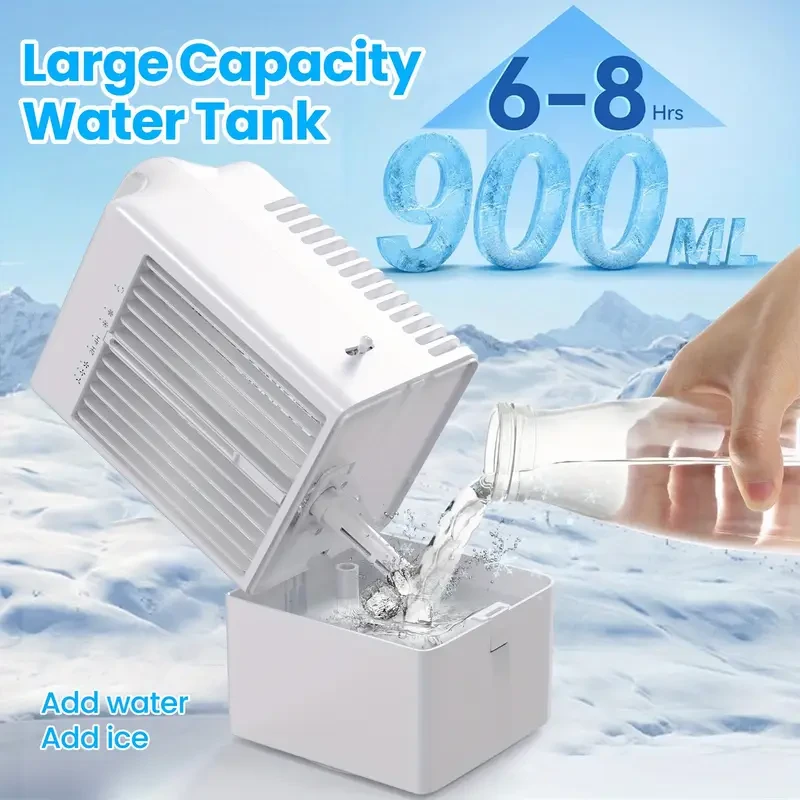 Portable USB Air Conditioner & Fan with 7-Color Night Light