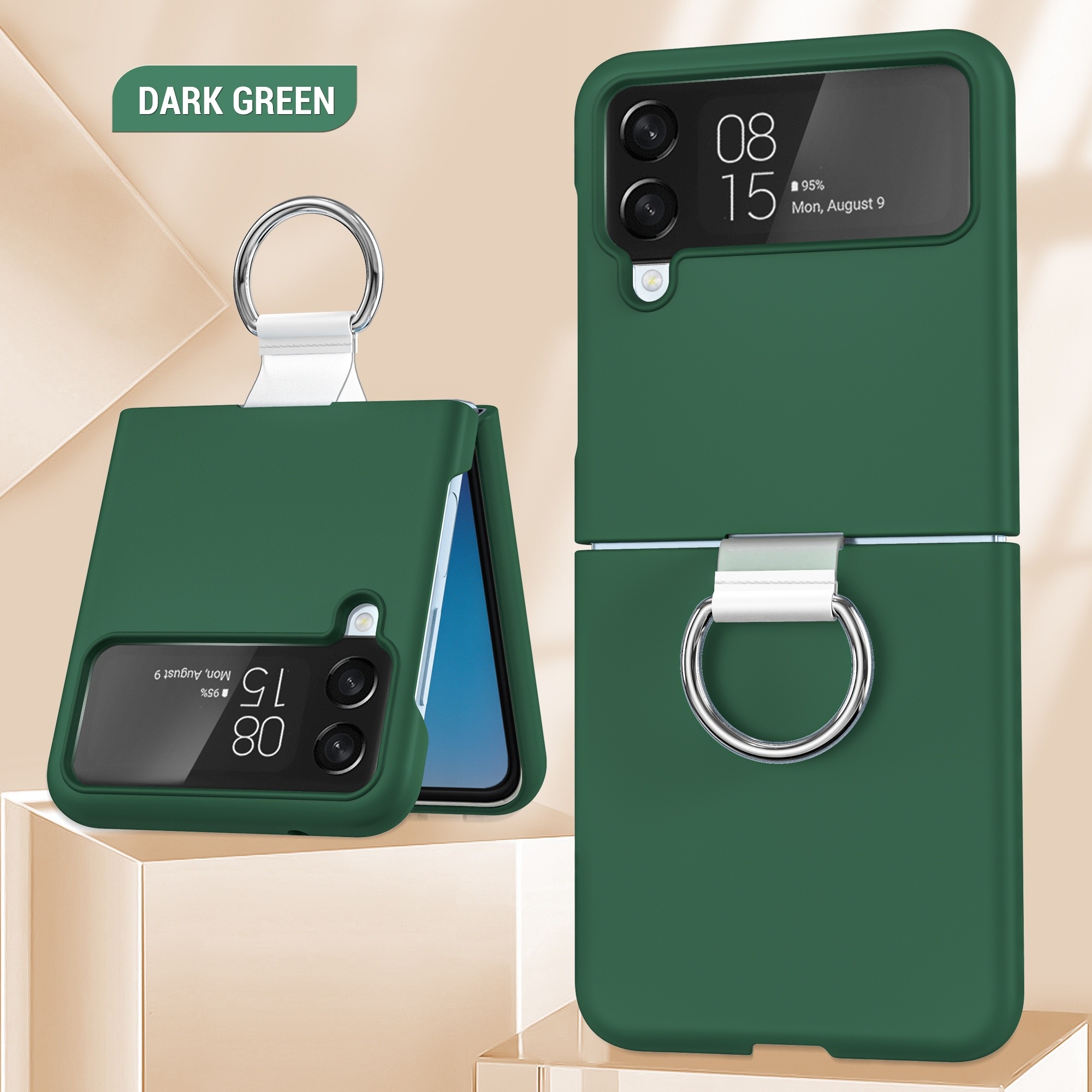 Transparent Protective Case For Galaxy Zflip4 Fastened Ring