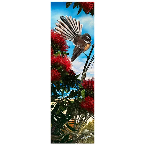 Glass Art Piwakawak Pohutakawa