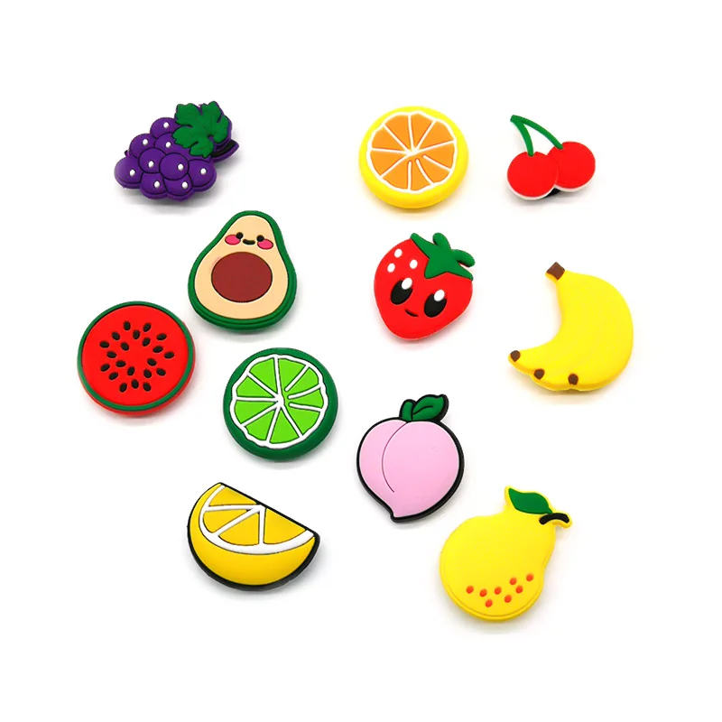 Color: Silver - 1pcs Fruit Peach Cherry Shoe Charms Accessories,Sneakers Shoe Decorations Pins for Woman Girls Kids,Garden Sandals Clog Buckles