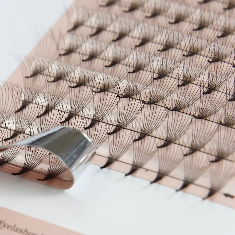 Color: Brushed Brass, Curl: C, Thickness: 0.07mm, Length: 13mm - Goddess Premade Volume Fans 5D 6D 10D 12D 16D 20D MIX Individual Lashes  Pre Made Russian Volume Fan Eyelash Extension Faux Mink