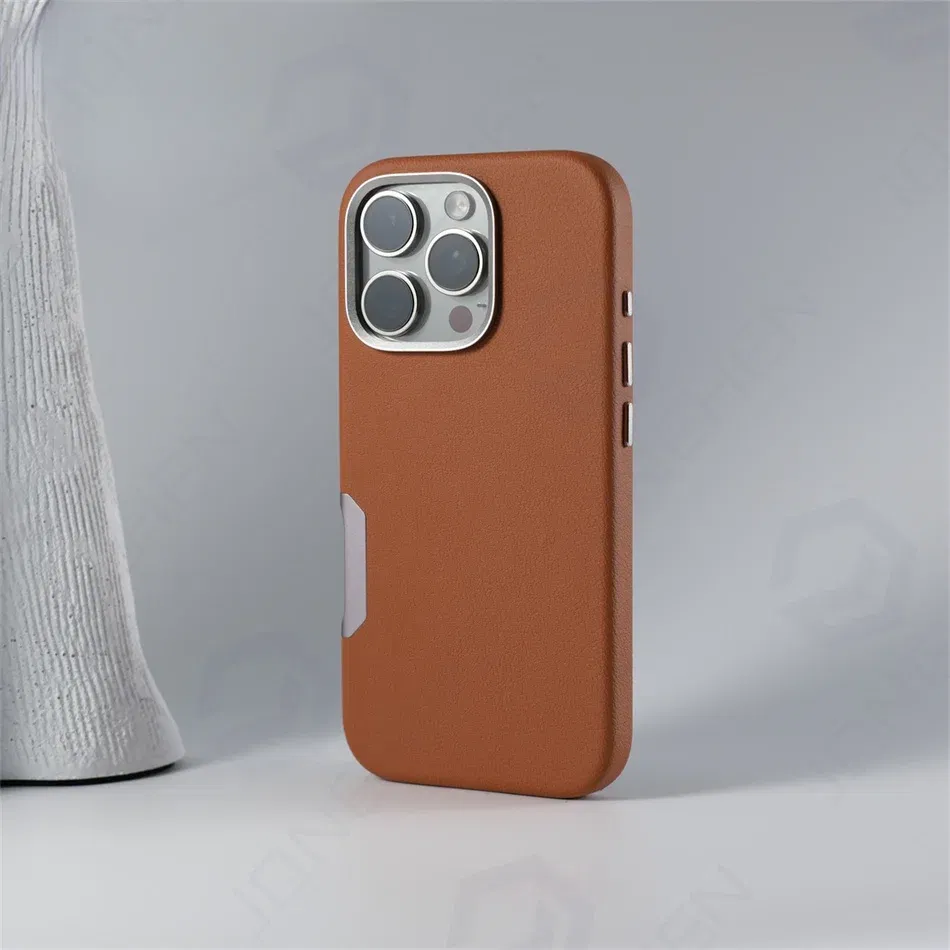 Color: GRAY, Material: Silicon - For Magsafe Leather High Quality Alloy Camera Button Magnetic Case For iPhone 16 Pro Max 16pro Wireless Charge Shockproof Cover
