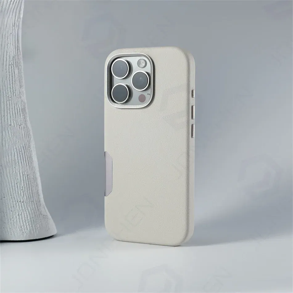 Color: GRAY, Material: Silicon - For Magsafe Leather High Quality Alloy Camera Button Magnetic Case For iPhone 16 Pro Max 16pro Wireless Charge Shockproof Cover