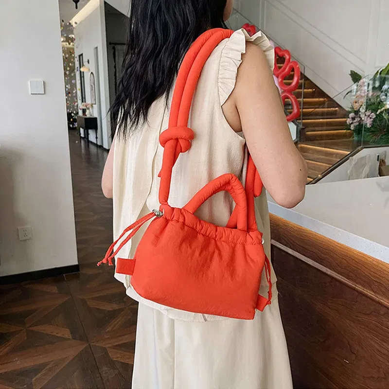 Color: SKY BLUE, Ships From: CHINA - Fashion Small Puffer Tote Bag Designer Padded Women Shoulder Bags Nylon Down Cotton Crossbody Bag Mini Lady Handbags 2024 Trend
