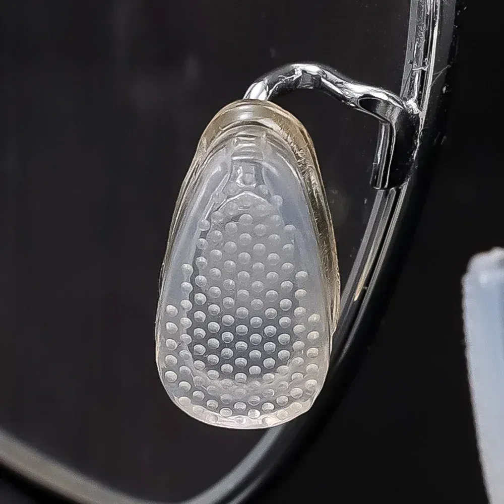 Color: WHITE - Silicone Glasses Nose Pads Soft Non Slip Air Cushion Nose Holder Transparent Invisible Self Adhesive Sticker Eyewear Accessories