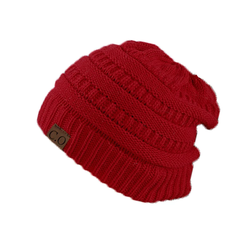 Color: Army green - New Lady Knitted Hats for Women Girls Skiing Baseball Cap Openings Horsetail Hat