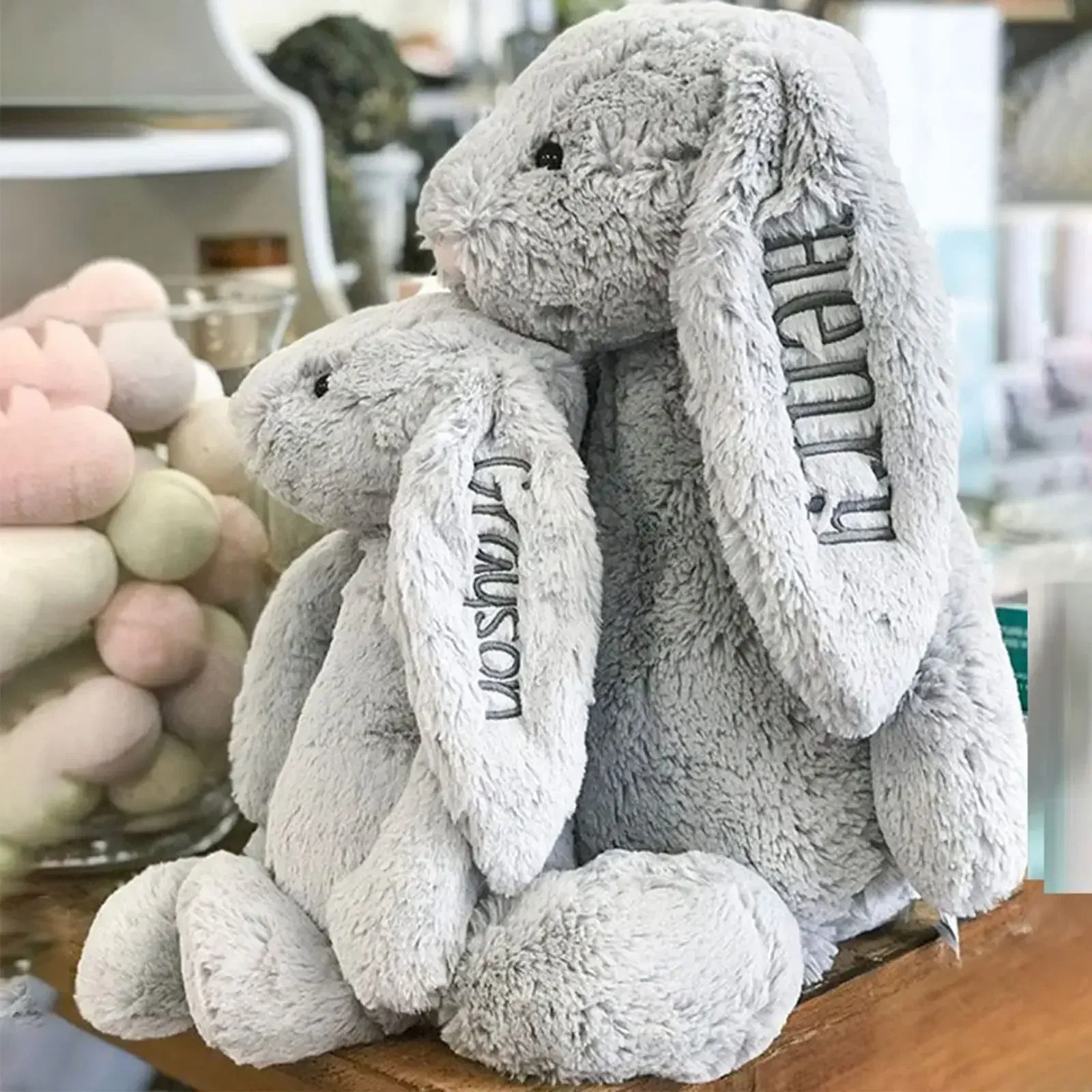Color: Red, Ships From: CN, Height: 51cm-99cm - Personalied Baby Gifts Embroidered Plush Bunny Toys with Kids Customized Name First Easter Boys Girls Birthday Gifts Children