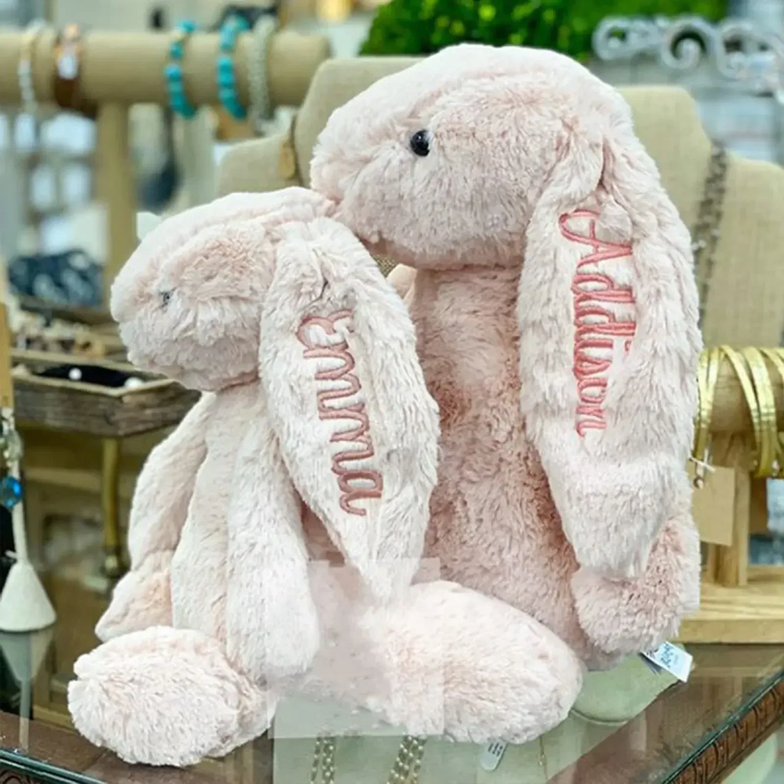 Color: Red, Ships From: CN, Height: 51cm-99cm - Personalied Baby Gifts Embroidered Plush Bunny Toys with Kids Customized Name First Easter Boys Girls Birthday Gifts Children