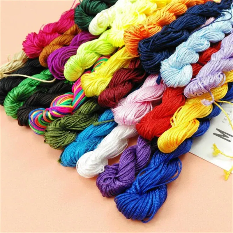 Color: Clear - 24m Polyester Braided Jade Thread For DIY Handmade Necklace Bracelet Trinket Pendant Braided Accessories Jewelry Making Finding