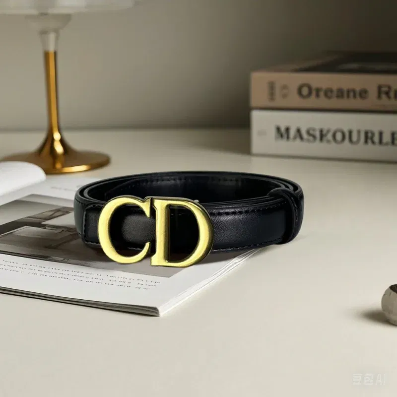 Color: green, Belt Length: 110cm - Composite alloy letter buckle women's genuine leather belt high-end belt jeans dress high-quality casual versatile belt