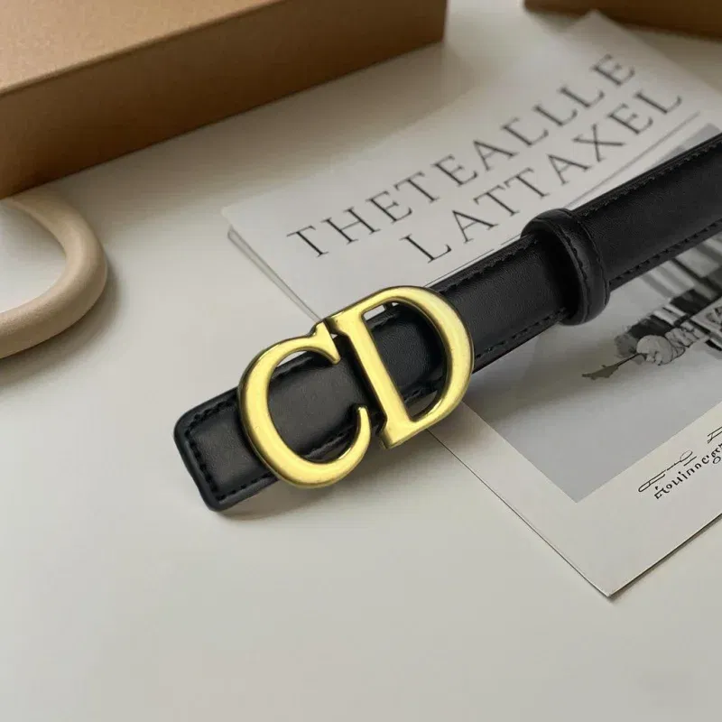 Color: green, Belt Length: 110cm - Composite alloy letter buckle women's genuine leather belt high-end belt jeans dress high-quality casual versatile belt