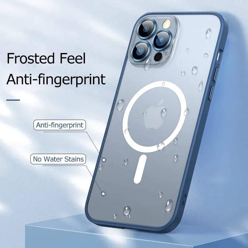 Color: Coffee, Material: Microfiber - Magsafe Magnetic For IPhone 15 Promax Phone Case For iPhon 11 12 13 14 15 Pro Max Plus Lens Glass Ring Protection Silicone Cover