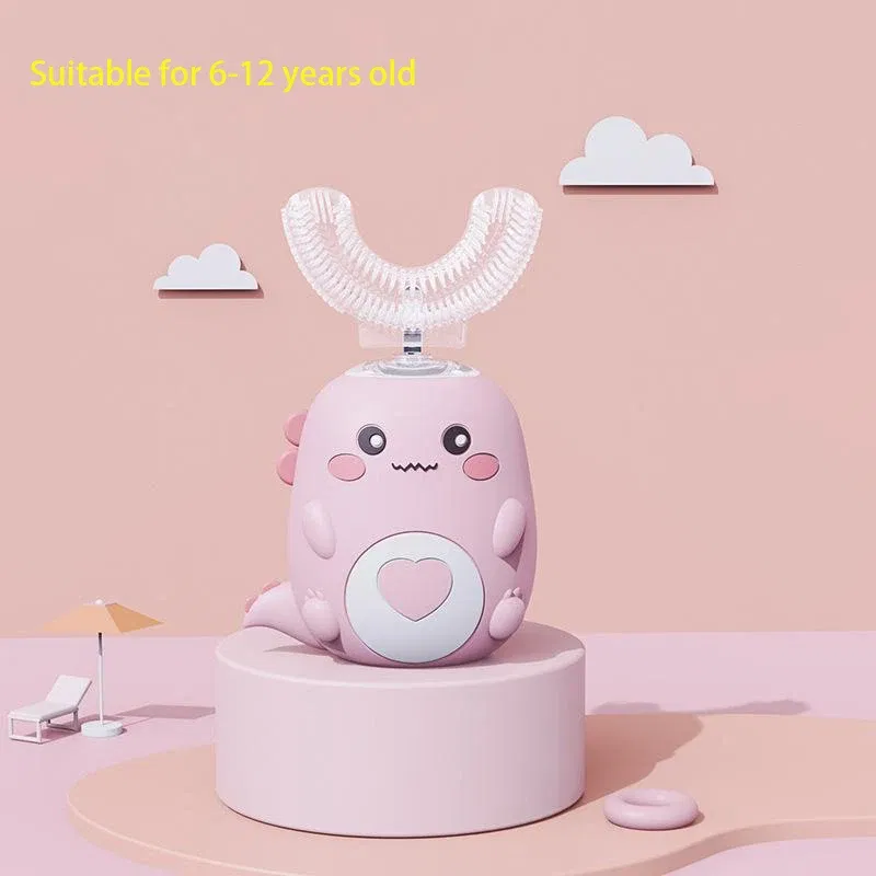 Color: PURPLE - Kids U-shaped Sonic Electric Toothbrush Children Silicon Toothbrush 360 Degrees Smart Tooth Brush Teeth Whitening for Waterproof