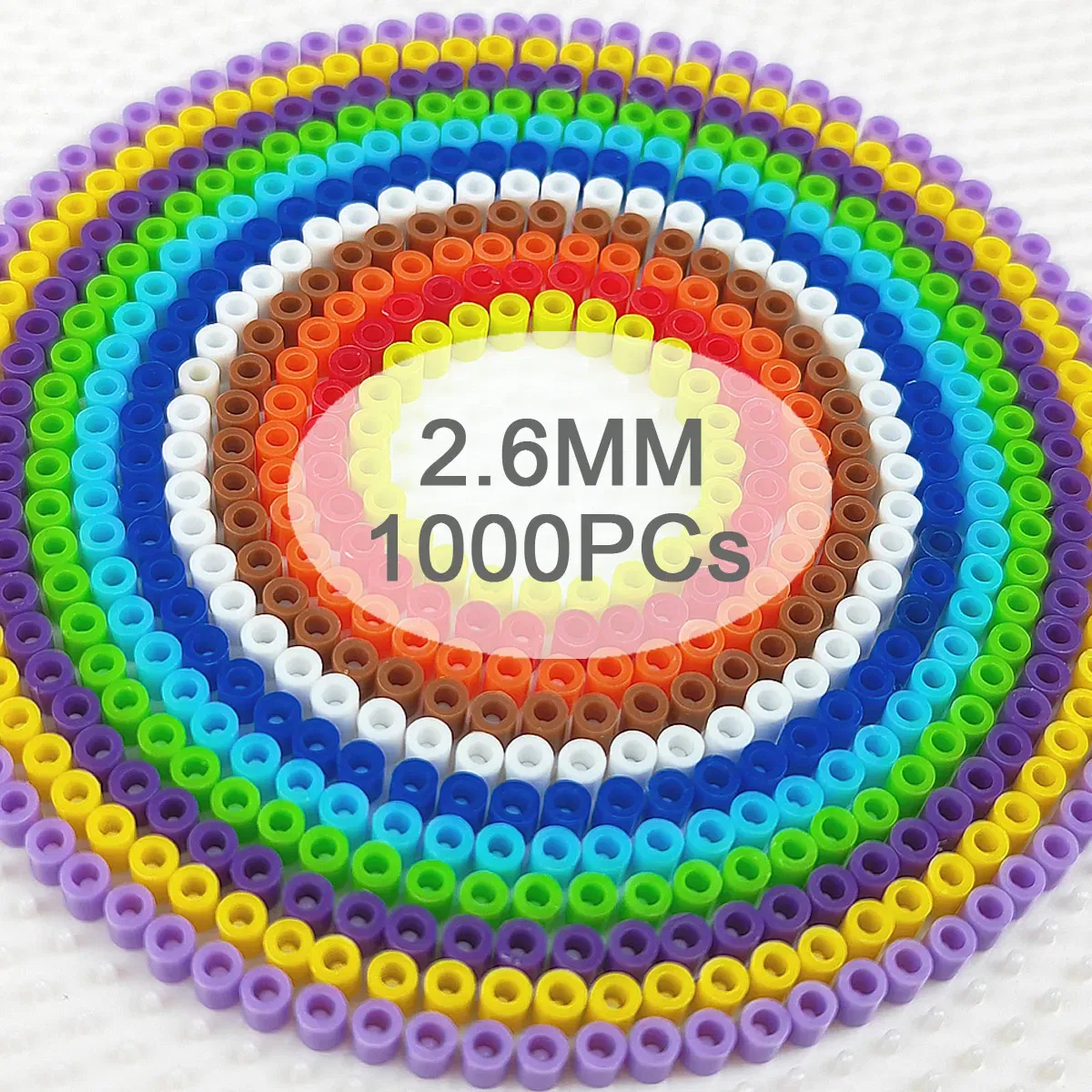 Color: Red - 2.6mm Mini Beads 1000PCS Fuse Beads for Kids Gift Hama Beads Diy Puzzles Iron Beads High Quality