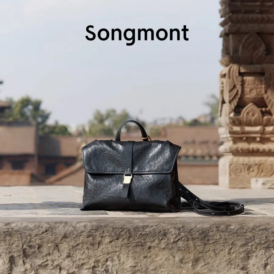 Color: Brown - Songmont Mountain Rambler Backpack, Unisex Convertible Briefcase for Work Commute & Crossbody Carry