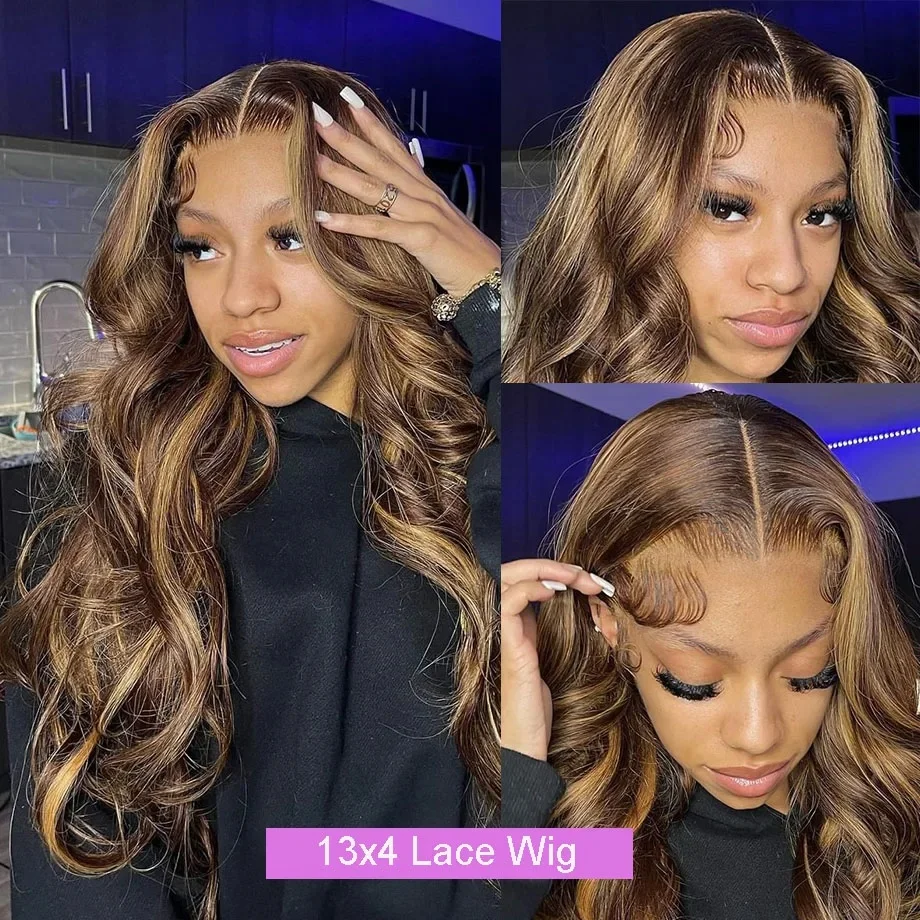 Stretched Length: 20inches, Hair Color: #16, Density: 180%, Ships From: CHINA - Highlight Wig Human Hair P4/27 Body Wave Wigs Highlight 13x6 Hd Lace Frontal Wig Human Hair 13x4 Hd Lace Front Human Hair Wigs