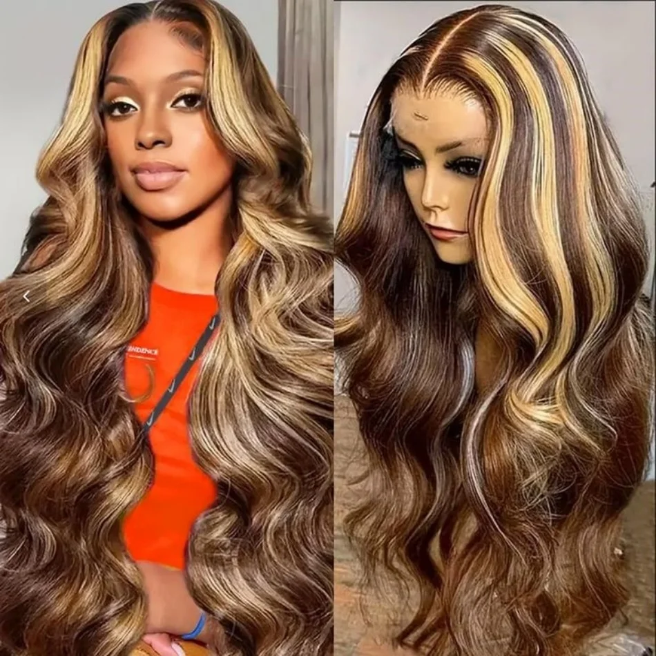 Stretched Length: 20inches, Hair Color: #16, Density: 180%, Ships From: CHINA - Highlight Wig Human Hair P4/27 Body Wave Wigs Highlight 13x6 Hd Lace Frontal Wig Human Hair 13x4 Hd Lace Front Human Hair Wigs