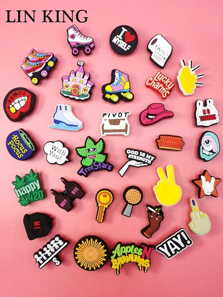 Color: Brown, Ships From: CHINA - Design Roller Skates Shoe Charms PVC Buckle Decor Funny Adult Kids Garden Shoes Accessories Clog Shoes Decorations Party Gifts