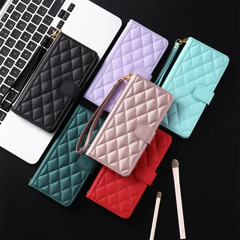 Material: Nylon, Color: black - Long lanyard Flip Leather Case for Samsung Galaxy Note 20 Ultra 10 9 8 Plus A10 A20E A30 A50 A70 A51 A71 A21S Wallet Card Cover