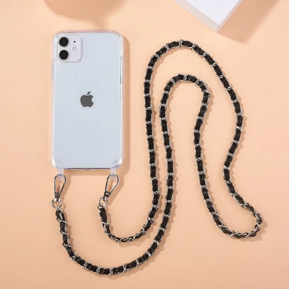 Color: Sky blue, Bundle: Case & Strap, Material: PVC - Crossbody Lanyard Necklace Pearl Bracelet Phone Case with Chain for Iphone 13 12 14 Pro Max 15 X XS 6S 7 8 Plus Cover with Strap