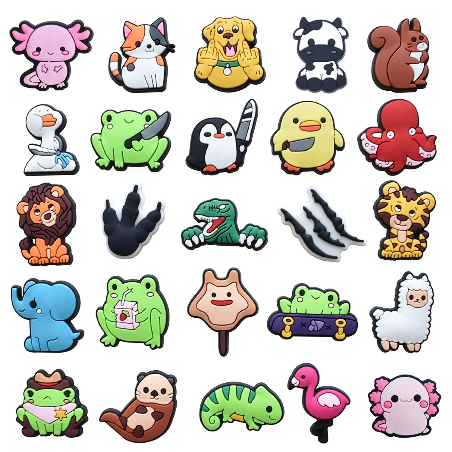 Color: WHITE, Ships From: CHINA - 1pcs Cute Duck Dogs Cats Frogs Cartoon Animals Shoe Accessories Shoe Decorations Charms for Crocs Clogs Women Girl Kids Gifts