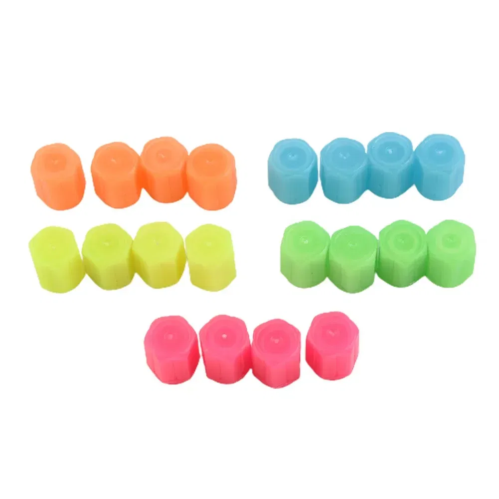 Color: army green, Ships From: CHINA - 4 PCS/Set Valve Covers Yellow Blue High-quality Luminous Bike Tire Valve Stem Cap Car Tire Valve Cap Orange Pink