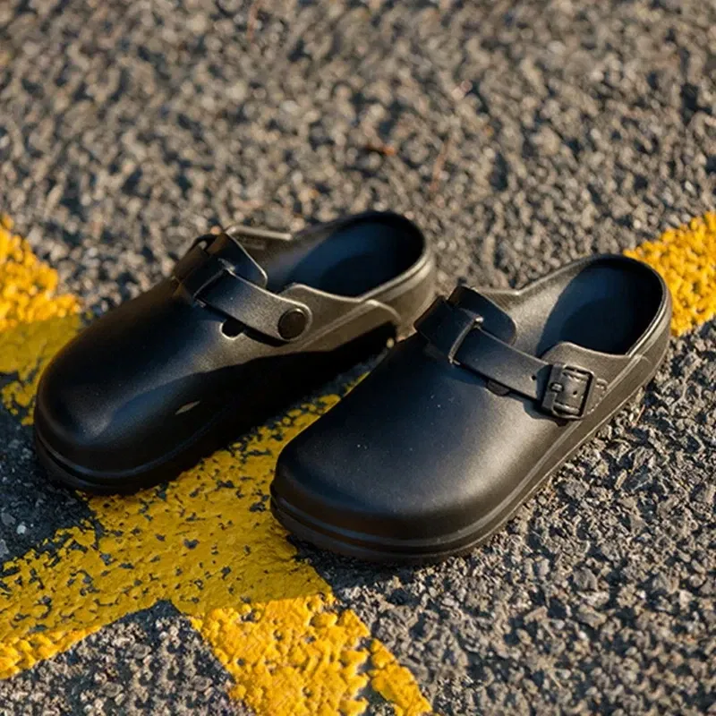 Color: LIGHT BLUE, Shoe Size: 43 - Eyriphy Women Clogs Slippers Men Working Shoes Nurses Soft Eva Slides Anti-Slip Lab Waterproof Medical Slippers Fashion Sandals