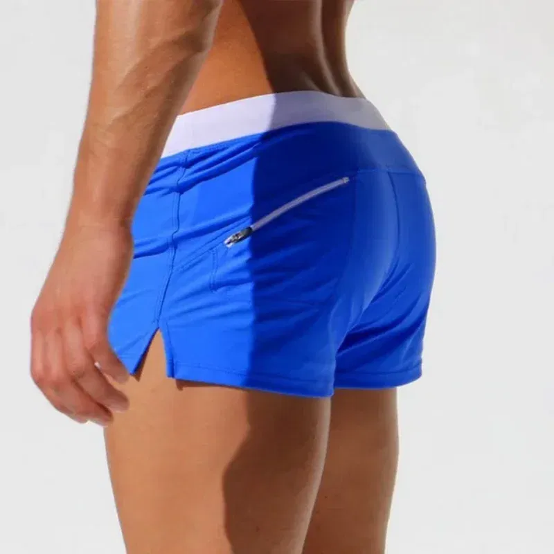 Color: WHITE, Size: L - Summer Waterproof Quick-drying Swimsuit Men's Fashion Multi-color Comfortable Swimsuit Bottoms Boxer Briefs Beach Shorts