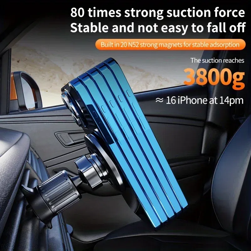 Color: black - Universal Magnetic Car Mount for MagSafe Magnet Car Air Vent Cell Phone Clip GPS Stand for iPhone 15 14 13 Series Huawei Xiaomi