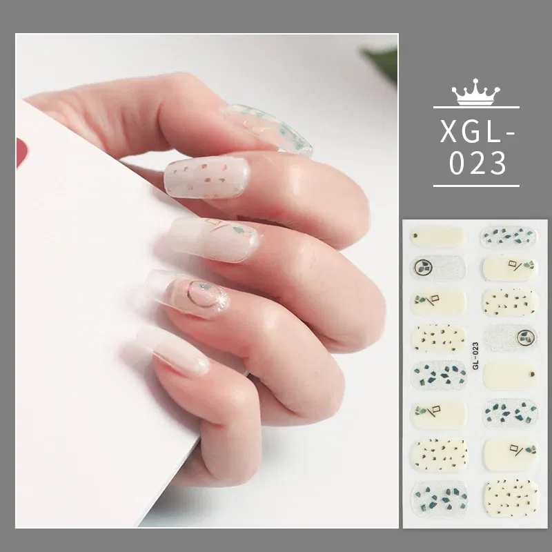 Color: VIOLET - Shiny New Year Nail Sticker Self Adhesive Decor Sticker Nail Wraps Glitter Nail Polish Sticker Waterproof Christmas Nail Sticker