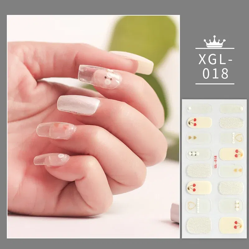 Color: VIOLET - Shiny New Year Nail Sticker Self Adhesive Decor Sticker Nail Wraps Glitter Nail Polish Sticker Waterproof Christmas Nail Sticker