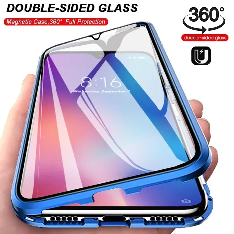 Color: Silver, Bundle: Case & Screen Protector, Material: PE - 360 ?°Full Protection Metal Frame Magnetic Case For OPPO Reno 10 11 Pro 7 4G 7 Z 8 Lite 8Z 5G Double-Sided Glass Cover Cases