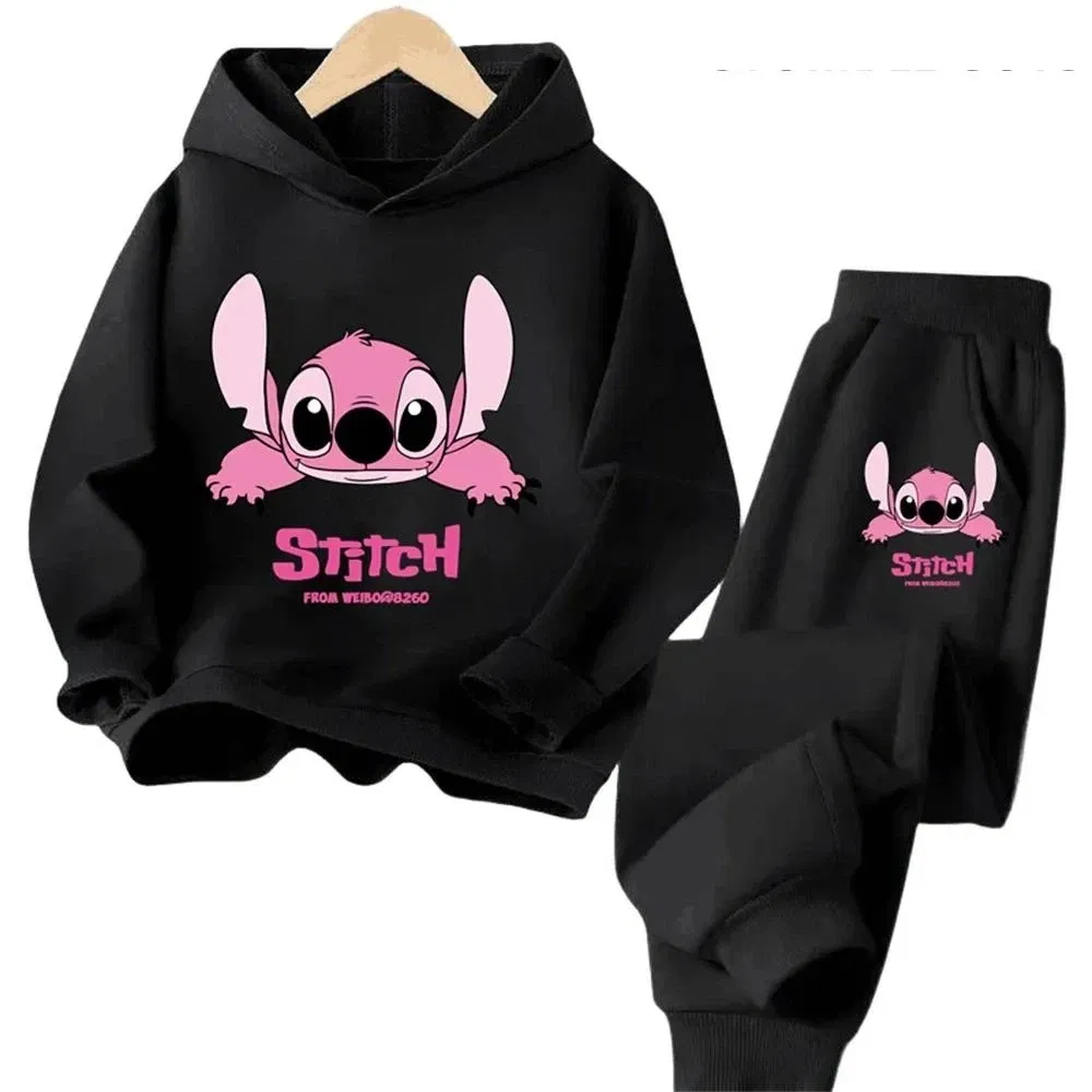 Color: Ivory, Kid Size: 4T - Children Hoodies Stitch Kawaii Fashion Pullover Sweatshirt Anime Trucksuit Manga Cartoons Girls Boy Kids Autumn Casual Clothes