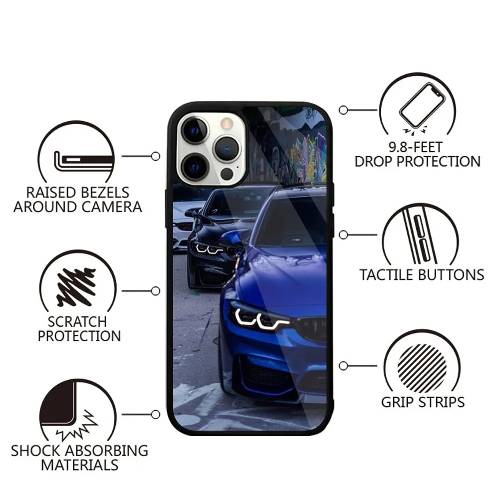 Color: GRAY, Material: PP - Blue Red Car for B-BMW   Phone Case Strong Magnetic For IPhone 15,14,13,Pro,Max,Plus,11,12,Mini For Magsafe Wireless Charging