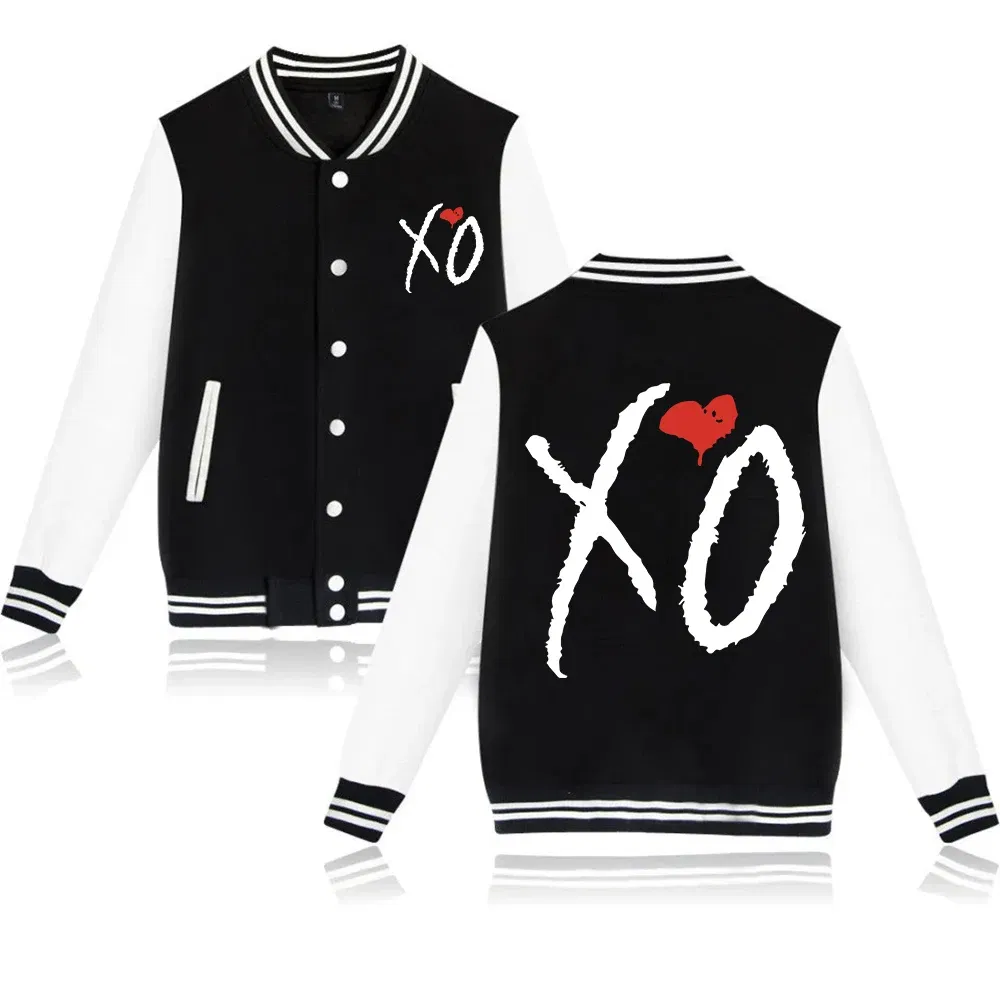 Color: black, Size: L - The Weeknd XO Jacket Hoodie The Weeknd The Host Music Sweatshirt Long Sleeve  Baseball Uniform Clothes Unisex