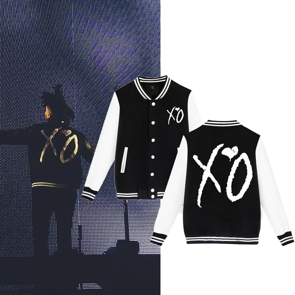 Color: black, Size: L - The Weeknd XO Jacket Hoodie The Weeknd The Host Music Sweatshirt Long Sleeve  Baseball Uniform Clothes Unisex