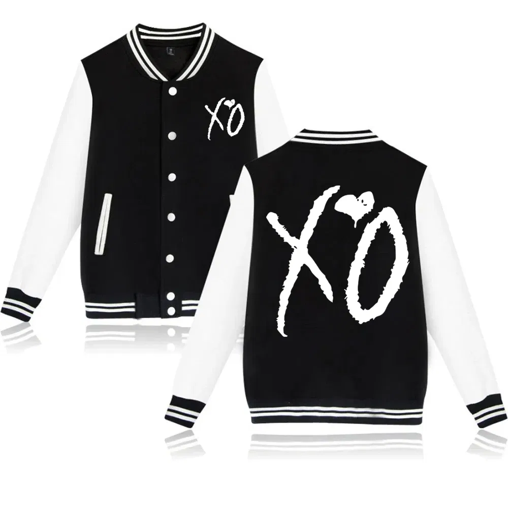 Color: black, Size: L - The Weeknd XO Jacket Hoodie The Weeknd The Host Music Sweatshirt Long Sleeve  Baseball Uniform Clothes Unisex