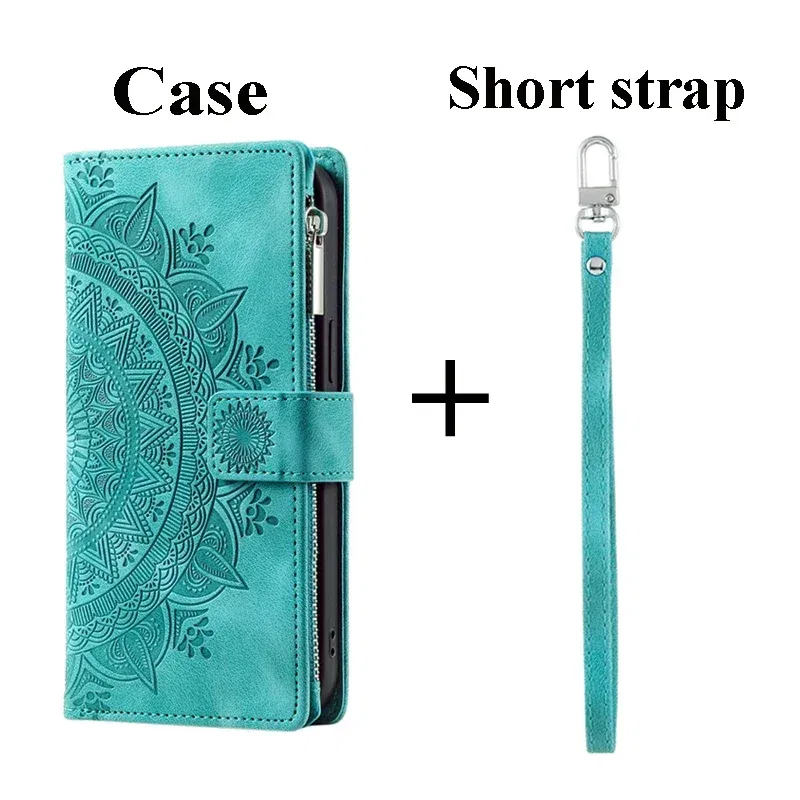 Color: Maroon, Material: EVA - For Poco X7 F6 X6 X5 Pro X3 NFC 5G Zipper Wallet Case Crossbody Book Shell Xiaomi Poco M7 Pro M6 F5 M5 C75 3 X 7 M 6 Flip Cover