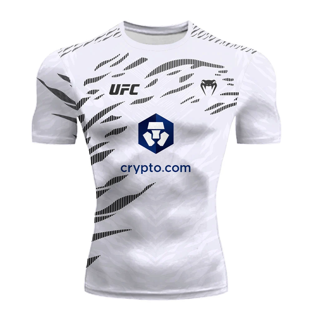 Color: black, Size: 6XL - 2025 New quick-drying tops for Summer Men's UFC Fusion by Venum Black/Gold Alex Pereira Authentic Fight Night Champion Walkout