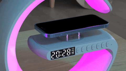 G Light Alarm Clock Mood Light Speaker Wireless Charger