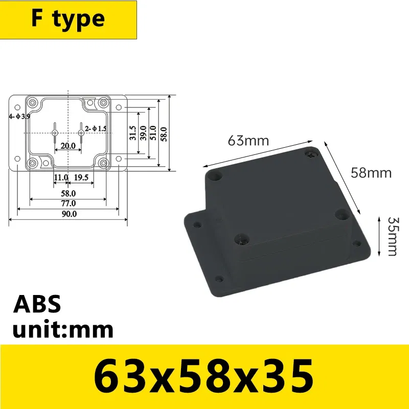 Color: Brown - Black Outdoor Waterproof Enclosure Plastic Box Electronic Project Instrument Case Electrical Project Box Junction Box Housing