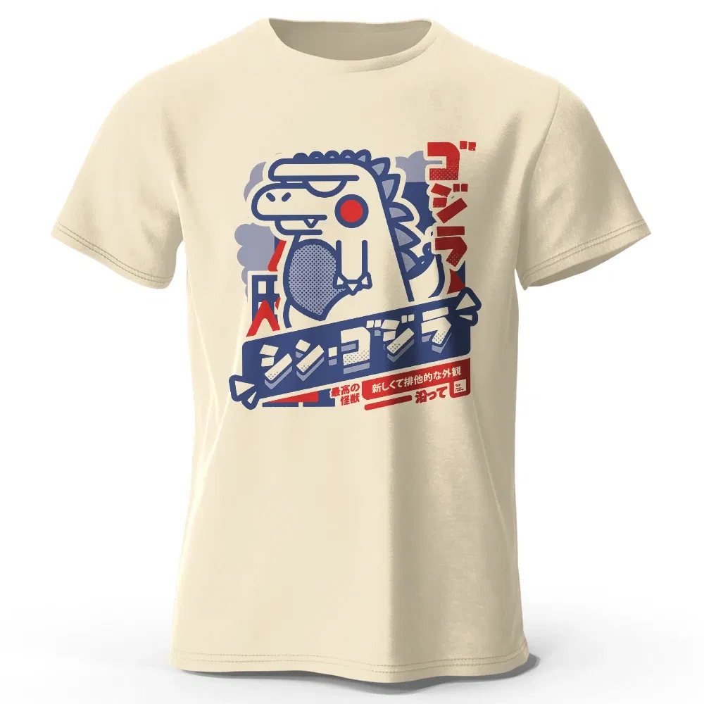 Color: Navy Blue, Size: XXXL - Harajuku Kawaii Animal Printed 100% Cotton T-Shirt, Lightweight Round Neck Short Sleeve Tee, Unisex Casual Wear