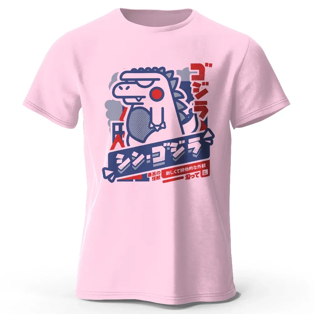 Color: Navy Blue, Size: XXXL - Harajuku Kawaii Animal Printed 100% Cotton T-Shirt, Lightweight Round Neck Short Sleeve Tee, Unisex Casual Wear
