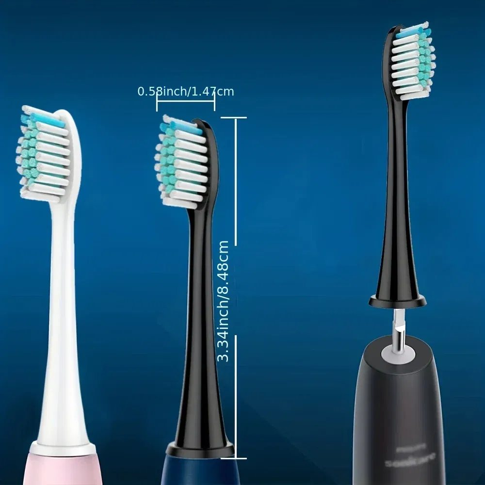 Color: Silver - Electric toothbrush replacement head, Philips Sonicare toothbrush head, sonic vibration cleaning toothbrush head