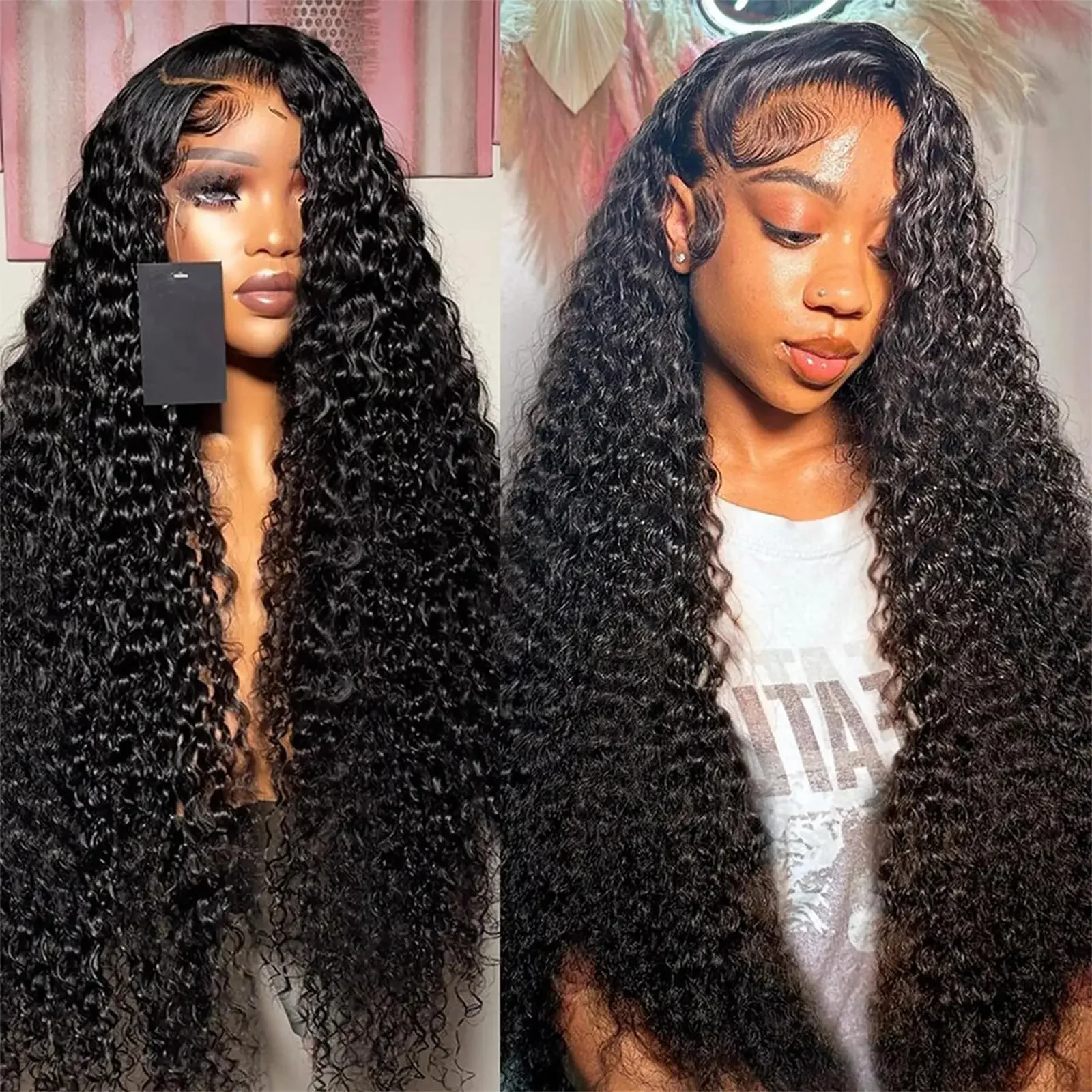 Color: #12, Ships From: CHINA, Stretched Length: 24inches, Density: 100% - Curly Human Hair Wigs For Women Water Wave Lace Front Wig 13x4 13x6 Lace Frontal Deep Wave Wig 100% Human Hair Hd Lace Wigs