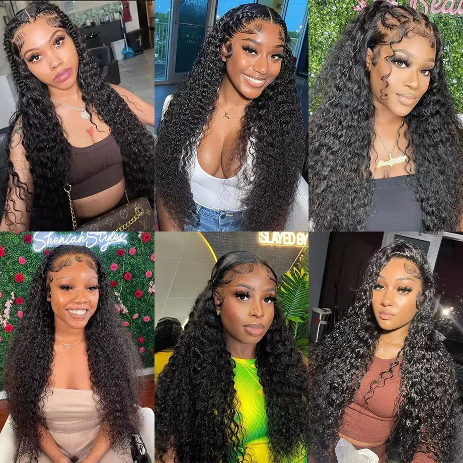 Color: #12, Ships From: CHINA, Stretched Length: 24inches, Density: 100% - Curly Human Hair Wigs For Women Water Wave Lace Front Wig 13x4 13x6 Lace Frontal Deep Wave Wig 100% Human Hair Hd Lace Wigs