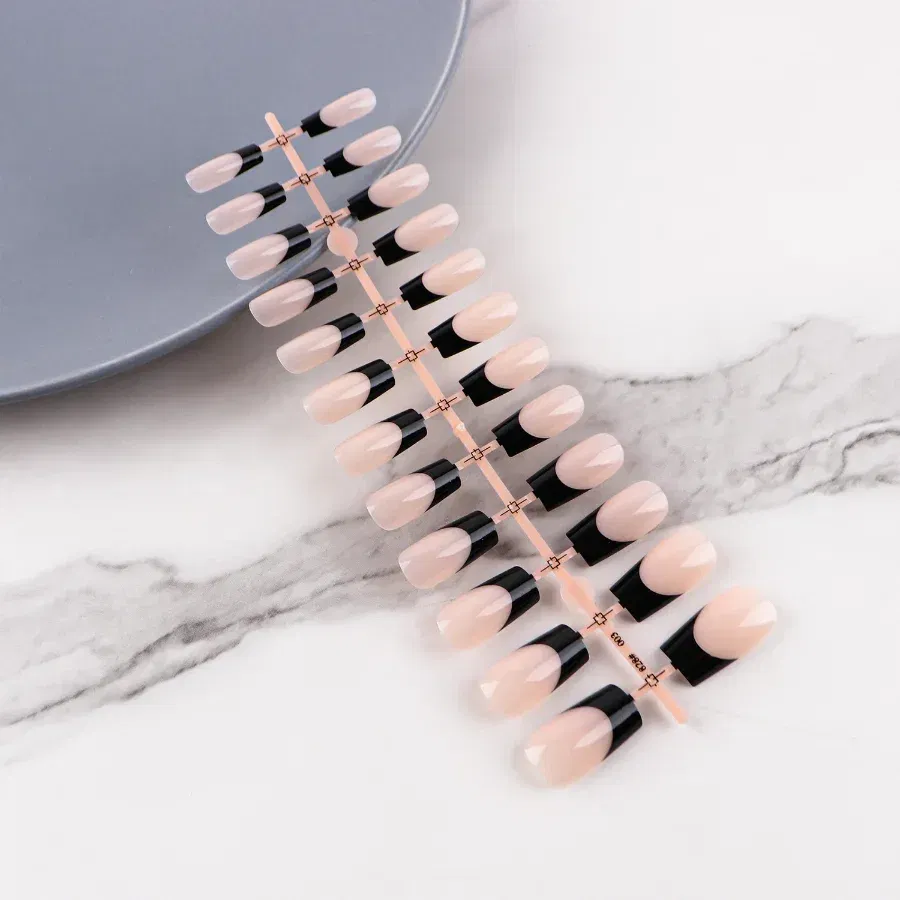 Color: WHITE - 24PCS Square Head Matte False Nails Ballet Detachable Full Cover Artificial Fingernails Frosted Press Glue on Fake Nail Tips